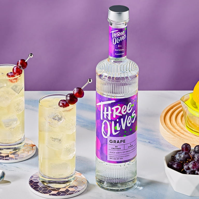 Three Olives Vodka Grape, 750 ml Glass Bottle, 30% ABV - Walmart.com
