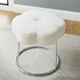 Linon Coston Vanity Stool or Ottoman, Chrome with Sherpa Faux Fur
