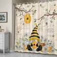 thumbnail image 5 of Bees Dwarfs Shower Curtain, Springs White Daisy Branch Vintage Letter Waterproof Shower Curtain Set with 12 Hooks Lightweight Bath Curtains Fabric Bathroom Decor 60x72 Inches, 5 of 9