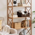 thumbnail image 7 of Bybiment Wicker Storage Baskets, Wicker Basket with Handles, Trapezoid Woven Storage Bins for , Basket for Decor, Brown, 2-Pack, 7 of 7