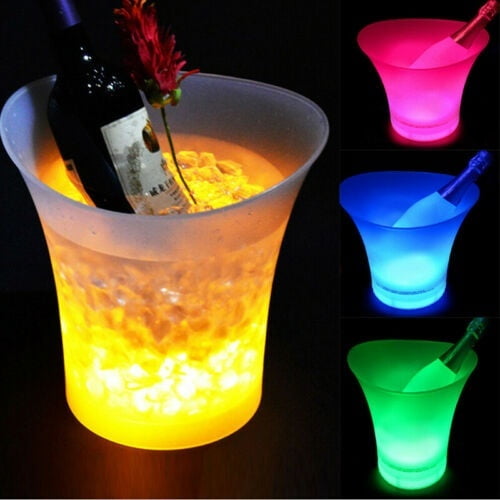 Multicolour LED Champagne Wine Drinks Cooler Light up Glowing Ice Bucket Bar