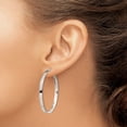thumbnail image 3 of 925 Sterling Silver Anti-Tarnish Coating Women's 2.75mm Polished Tube Hoop Earrings | 40mm, 3 of 4