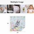 thumbnail image 5 of Easter Cloth Napkins, Spring Rabbit Eggs Flowers Herbs Blue Plaid Washable and Reusable Dinner Napkins Set of 2, Table Napkin for Kitchen Party Birthday Wedding Hotel Housewarming 20"x20", 5 of 9