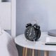thumbnail image 4 of Alarm clock double bell with night light wake up rtro silent bedside clock without ticking works on battery, 4 of 5