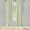 thumbnail image 2 of Ambesonne Floral 4-Panel Curtains, Tulip Garden and Leaves Art, 56"x84", Purple Green and Cream, 2 of 4