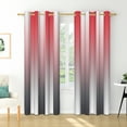 thumbnail image 2 of Nanqianyi Black and Red Ombre Blackout Curtains, Striped Lines Curtains Room Darkening Gradient Grommet Drapes for Bedroom (2 Panels, 52 x 96 Inch), 2 of 7