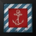 thumbnail image 2 of Grey, Jace 12x12 Black Modern Framed Museum Art Print Titled - Striped Anchor, 2 of 5