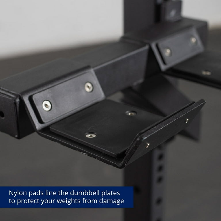 Titan Fitness Pair of T 3 Series Dumbbell Weight Bar Holders 500 LB Capacity Rack Mounted J Hook Style Mounting