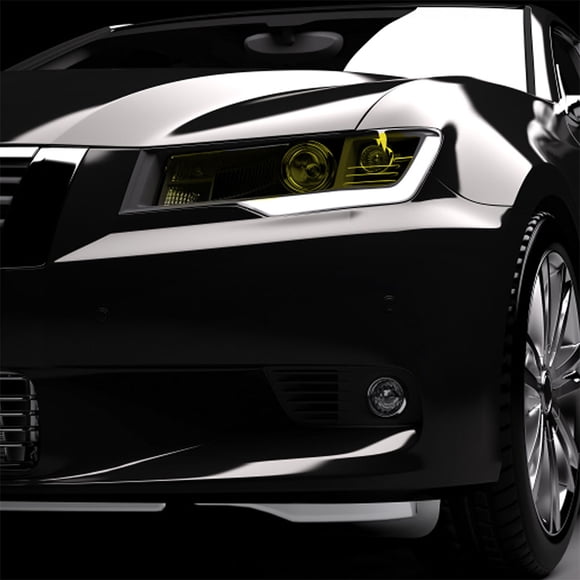 DEEPCRAFF 3Pcs Yellow Car Headlight Fog Light Tinting Film PVC Sturdy Easy Install 3 Layer Color Film