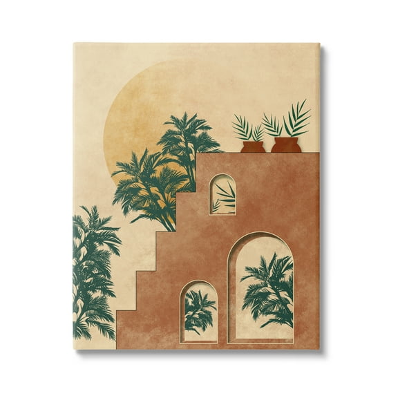 Stupell Industries Botanical Morocco Scenery Nature Painting Gallery Wrapped Canvas Print Wall Art, 16 x 20