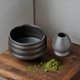 thumbnail image 4 of Cuencos japoneses para matcha con soporte para batidor Cuenco retro de cerámica para mezclar matcha de cerámica Negro, 4 of 6