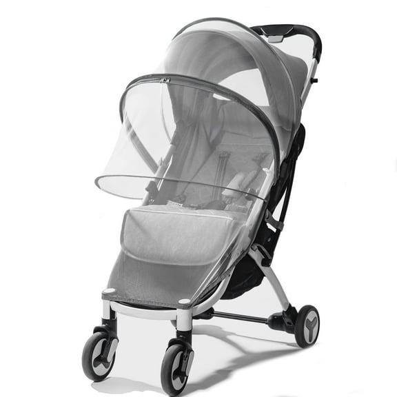 Sunveno Stroller Mosquito Bug Net, Stretchable Netting Breathable Folding Dual-Use Zipper Mesh Mosquito Net, Gray