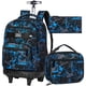 thumbnail image 1 of Mochila con ruedas ZLYERT para niños y hombres con lonchera azul, 3 unidades, 1 of 9