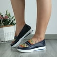 thumbnail image 5 of ZTTD Ladies Fashion Leather Round Toe Low Top Overfoot Thick Sole Casual Shoes, 5 of 9
