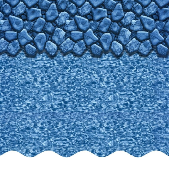 SmartLine 18' Round Boulder Swirl Overlap Above Ground Swimming Pool Liner, 54" Height, 25 Gauge