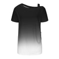thumbnail image 5 of LOVZFMLL Women's Summer Tops Printing Off-The-Shoulder Halter Short Sleeve Button-Up Blouse, 5 of 5