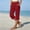 Red, variant on BUIGTTKLOP Capris for Women with Pockets Knee Length Cotton Linen Capris Summer Straight Leg Loose Beach Bermuda Shorts