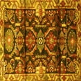 thumbnail image 1 of Ahgly Company Machine Washable Indoor Square Persian Yellow Traditional Area Rugs, 6' Square, 1 of 4