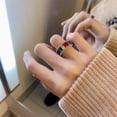 thumbnail image 2 of FRCOLOR open ring 1pc Rainbow Color Vintage Open Ring Open Toe Ring Adjustable Open Ring Delicate Hand Jewelry for Woman Girl (Colorful),0.98"X0.98"X0.31", 2 of 4