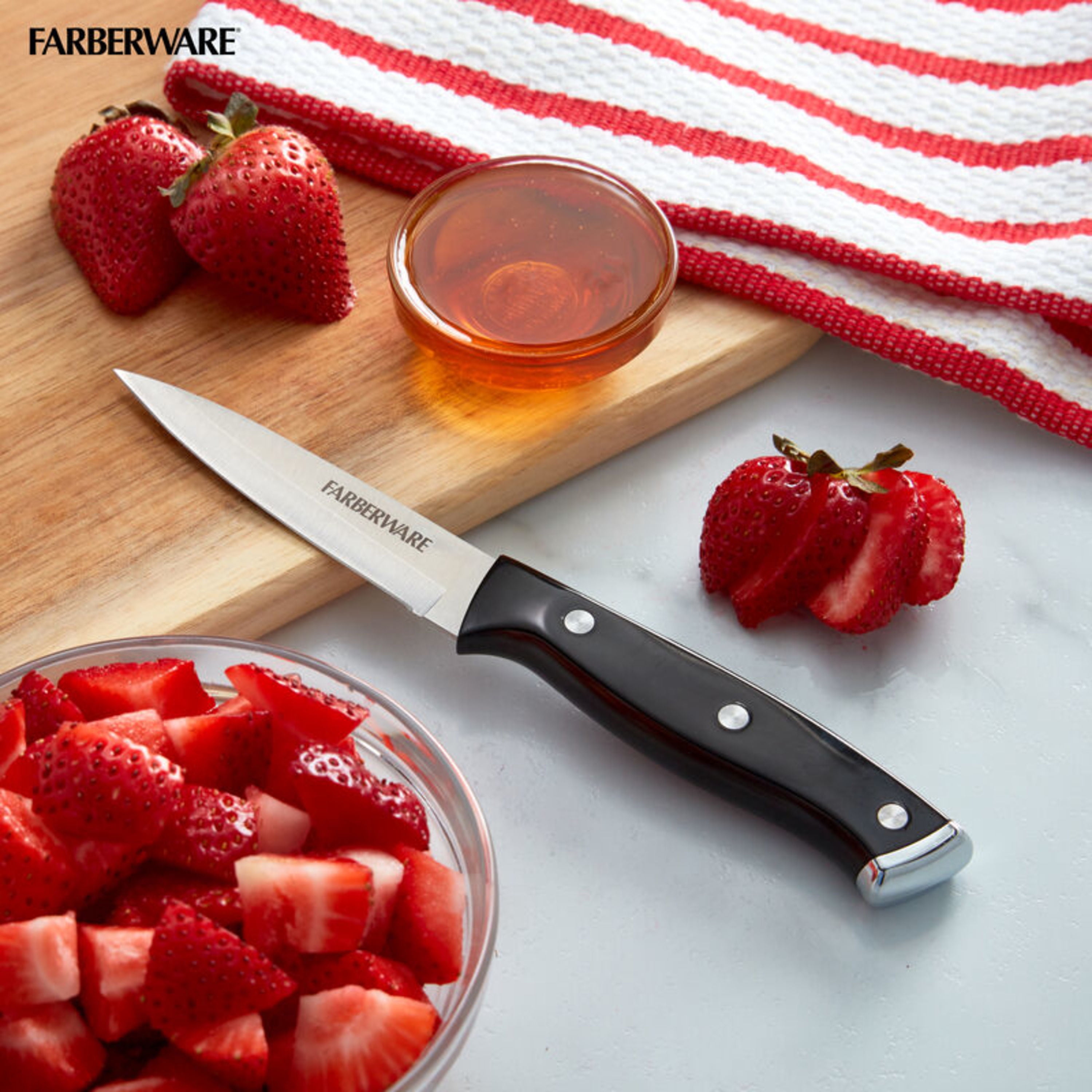 Farberware Professional Ceramic Paring Knife with Red Blade Cover & Handle - 3 in