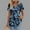 Blue, variant on QUNYINEY V Neck Tops for Women Trendy Casual Floral Short Sleeve Shirts Peplum Loose Tops