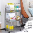 thumbnail image 7 of kladzum Storage Rolling Cart Movable Storage Shelves, Portable Storage Carts with Wheels Large Capacity Transparent Storage Cart for Kitchen, Bathroom, Living Room, 7 of 7