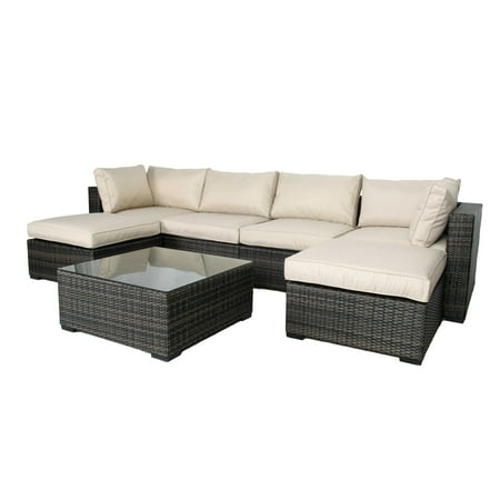 Creative Living South Hampton 7 Piece Wicker Sectional Conversation Creative Living South Hampton 7 Piece Wicker Sectional Conversation Set
