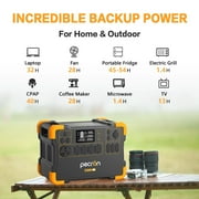 PECRON E2000LFP 1920Wh/2000W Portable Power Station with 6*200W Solar Panels Cart Kit Solar Generator for Home Emergency, Camping, Travel, RV, Off-Grid