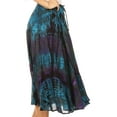 thumbnail image 4 of Sakkas Justina Womens Dance Midi Full Circle Tie-dye Skirt with Elastic Waist - Gray - One Size Regular, 4 of 5