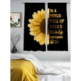 thumbnail image 3 of Sunflower Sheer Curtains for Living Room Bedroom, In A World Full of Roses Be A Sunflower Watercolor Floral Black Light Filtering Sheer Curtains, Rod Pocket Voile Window Drapes, 2 Panels Set 52"x 72", 3 of 7