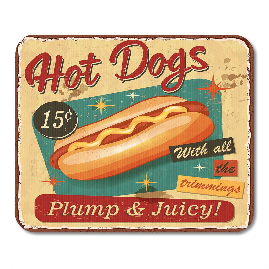 HOT DOGS Metal Signs 6"x12" Food & Beverage Retro Vintage Design Concession 