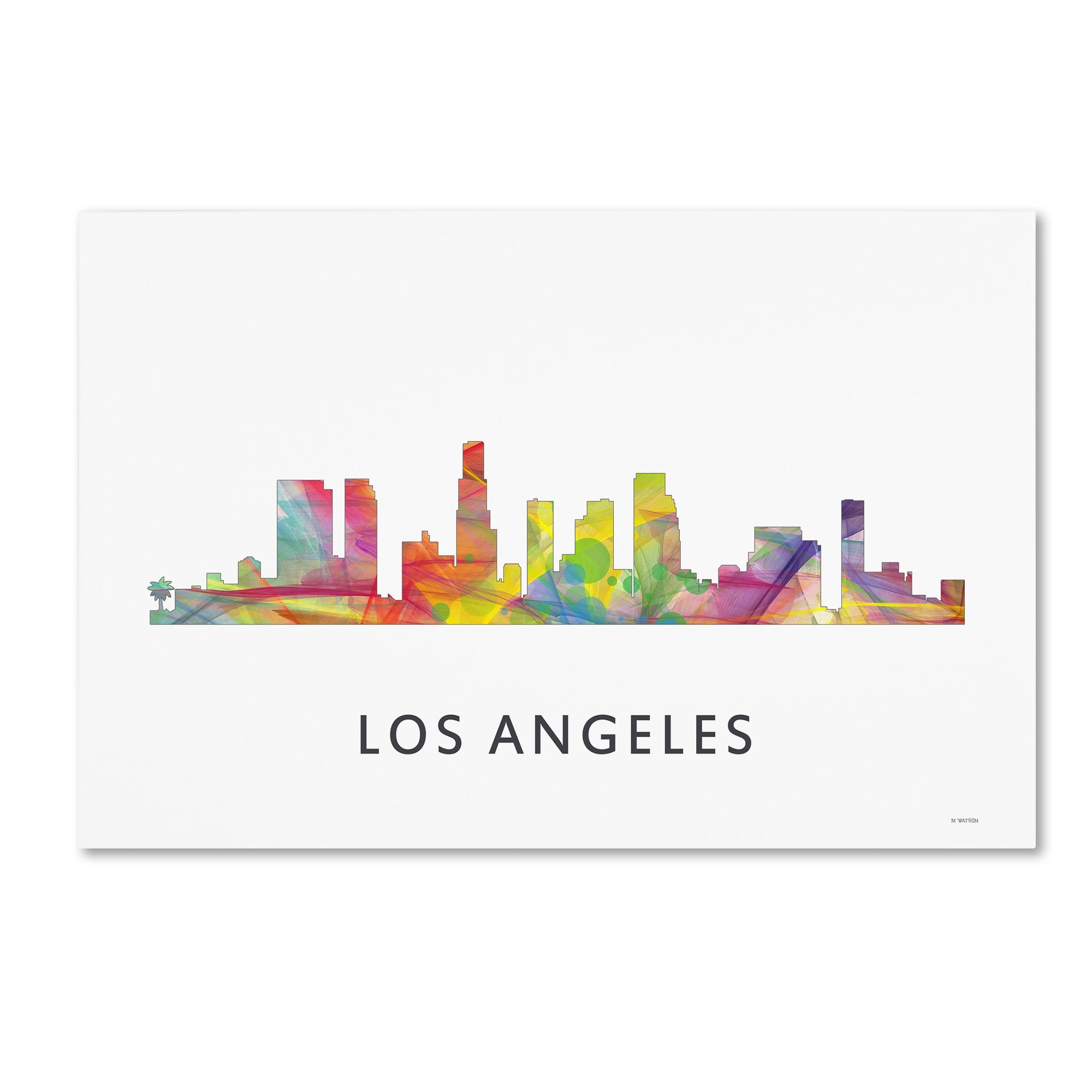 Trademark Fine Art 'Los Angeles California Skyline WB-1' Canvas Art by Marlene Watson