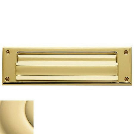 Baldwin 0017.050 Hinged Magazine Size Letter Box Plate, Satin Brass and Black