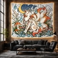 thumbnail image 6 of Kitsune Fox Beside Waves and Crescent Moon, Mystical Japanese Inspired Style for Animal Lovers, Fox Wall Art, Housewarming Gift, Tapestry Wall Hanging for Bedroom and Living Room, 6 of 7