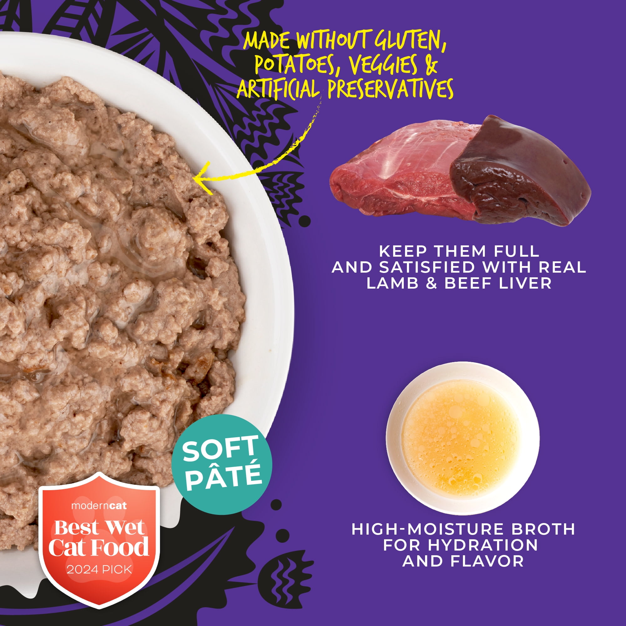 Tiki Cat After Dark Soft Pate Wet Cat Food, Lamb & Beef Liver Recipe, 5.5 oz. Can