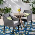 thumbnail image 3 of Noble House Arrigo Ensemble Bistro Extérieur 3 Pcs en Bois d'Acacia et Osier Gris, 3 of 27