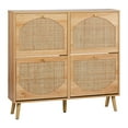 thumbnail image 5 of Ktaxon Rattan Shoe Cabinet with 4 Flip Drawers 24 Pairs,Narrow Shoe Storage Cabinet for Entryway, Bedroom, Living Room, Apartment, Natural, 5 of 13