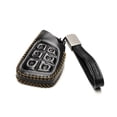 thumbnail image 2 of Vitodeco Genuine Leather Smart Key Fob Case with Leather Key Strap Compatible for 2021 Chevrolet Suburban Tahoe (6-Button, Black), 2 of 6