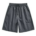 thumbnail image 2 of TKYCMSUAKI Big and Tall Shorts for Men Elastic Waisted Drawstring Solid Color Workout Short Comfy Lightweight Baggy Shorts with Pockets, 2 of 8