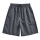 thumbnail image 2 of pstuiky Pantalones cortos cargo para hombre, Pantalones cortos casuales de color liso con cintura elástica y bolsillo con cordón para hombre Pantalones cortos de golf, 2 of 8