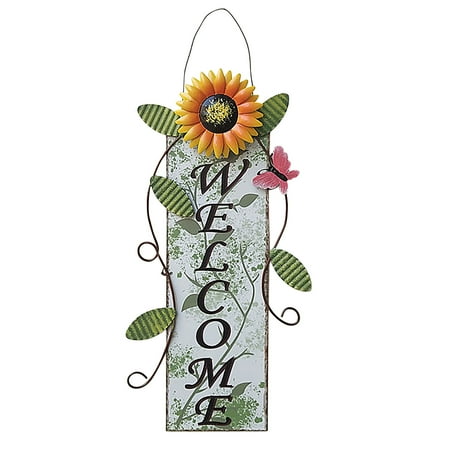 

Wrought Iron Painted Sunflower Glass Door Wall Fence Decoration Pendant