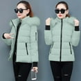 thumbnail image 7 of Hueook Winter Jackets for Women's Winter Jacket with Hood Waist and To Overcome Outer Long Sleeve Coats Jacket with Pocket Mint Green L, 7 of 7