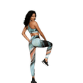 thumbnail image 3 of Women's Printed Pocket Activewear Leggings - Waves of Blue Watercolor , L, 3 of 3