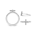 thumbnail image 4 of Gem & Harmony 1/10 Carat (Ctw) Diamond Cross Ring in Sterling Silver for Women, 4 of 5