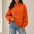 thumbnail image 6 of Diufon Fall Hoodies for Women Long Sleeve Fleece Thermal Oversized Sweatshirt with Front Pocket Winter Basic Loose Pullover, 6 of 8