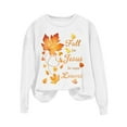 thumbnail image 3 of Uootdi Thanksgiving Long Sleeve Sweatshirts for Women Fall For Jesus He Never Gift Leaves Sweatshirts Women Cute Fall Autumn Ch ristian, 3 of 5