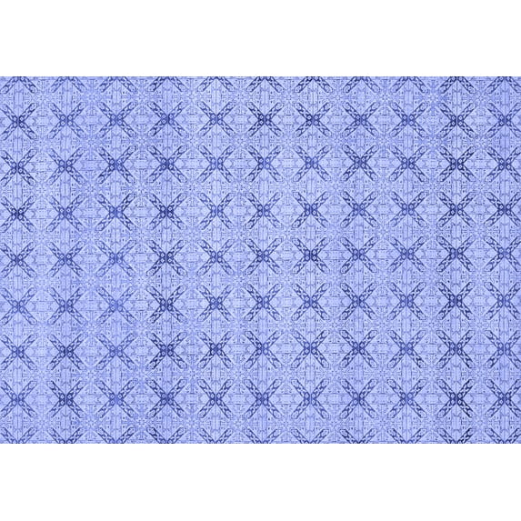 Ahgly Company Machine Washable Indoor Rectangle Abstract Blue Modern Area Rugs, 5' x 7'