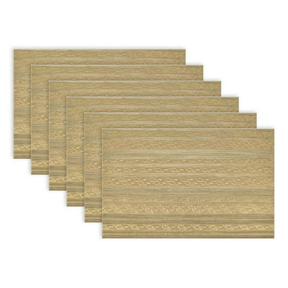 Metallic Basketweave Gold PVC Placemat Set of 6