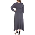 thumbnail image 2 of 24seven Comfort Apparel Plus Size V-Neck Long Sleeve Maxi Dress, 2 of 4