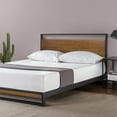thumbnail image 2 of Zinus Suzanne 37" Metal and Wood Platform Bed with Headboard, Adult, Chestnut Brown, Full, 2 of 8